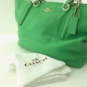 Coach Ellis Leather Tote Top-Zip Soft Pebbled Leather Dust Bag Great Condition